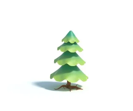 3d rendering of cartoon fir tree. Stock Illustration