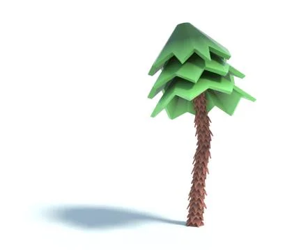 3d rendering of cartoon fir tree. Stock Illustration