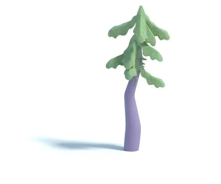 3d rendering of cartoon fir tree. Stock Illustration