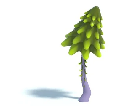 3d rendering of cartoon fir tree. Stock Illustration