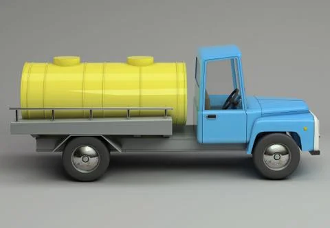 3d rendering of cartoon funny retro style car. Stock Illustration