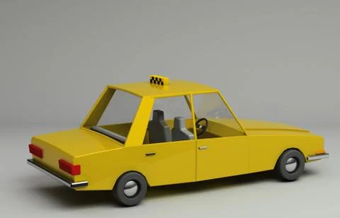 3d rendering of cartoon funny retro style car. Stock-Illustration