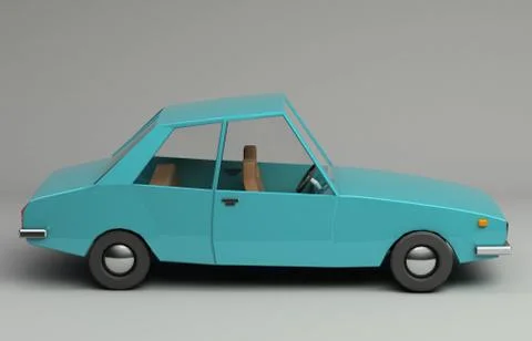 3d rendering of cartoon funny retro style car. Stock Illustration