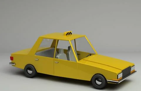 3d rendering of cartoon funny retro style car. Stock-Illustration