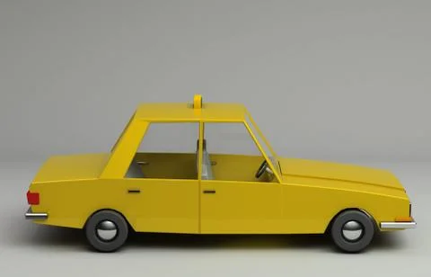 3d rendering of cartoon funny retro style car. Stock Illustration
