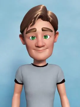 3D rendering of a cartoon man portrait. Stock Illustration