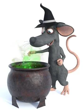 3D rendering of a cartoon mouse wizard. Stock Illustration