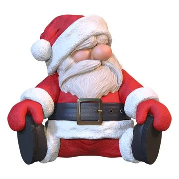 3D Rendering Cartoon Santa on White Stock Illustration