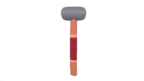 3D rendering of a cartoon-style mallet on a plain background Stock Footage 284237916