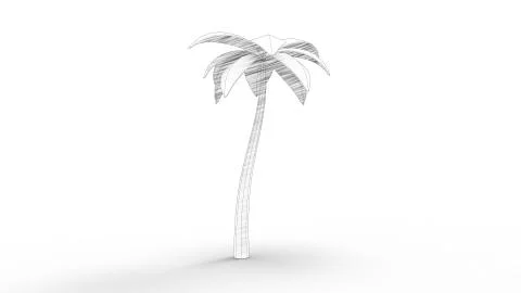 3d rendering of cartoon trees isolated in white studio background Illustrazione stock