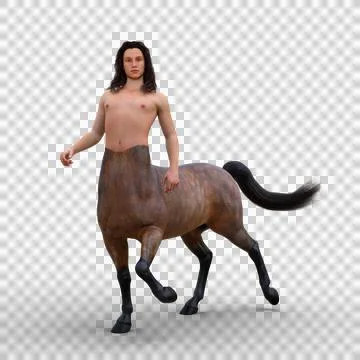 3D rendering of a centaur half man, half horse creature from Greek mythology  Stock Illustration