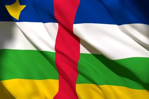 3d rendering of Central African Republic flag Stock Illustration