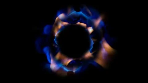 3D rendering of the central composition of energy flows emanating from the .. Stock Illustration