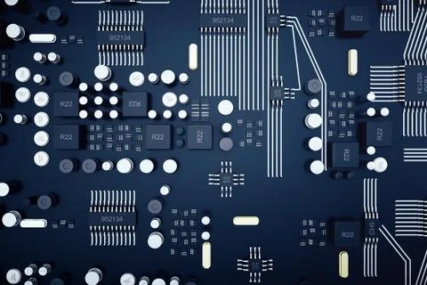 3D rendering Central Computer Processors CPU concept. Electronic engineer of Stock Illustration