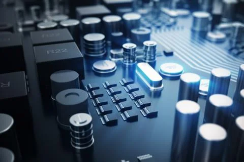 3D rendering Central Computer Processors CPU concept. Electronic engineer of Illustrazione stock