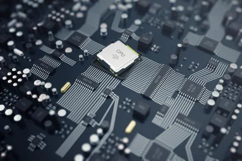 3D rendering Central Computer Processors CPU concept. Electronic engineer of Illustrazione stock