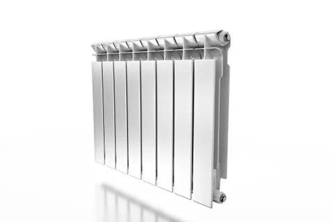 3D rendering. Central heating radiator with many sections. Stock Illustration