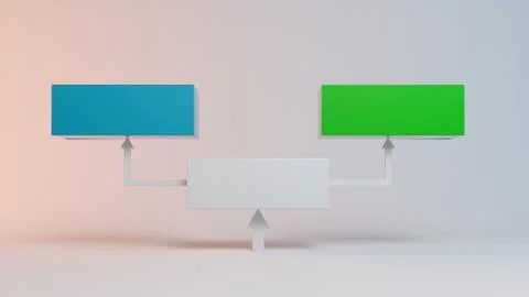 3d rendering of chart cubes inside a white studio Ilustración de archivo