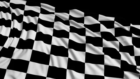 3D rendering of checkered flag. The fabric develops smoothly in the wind 写真素材
