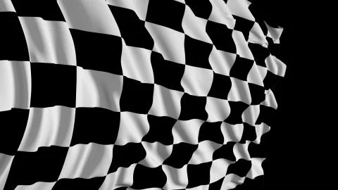 3D rendering of checkered flag. The fabric develops smoothly in the wind Foto stock