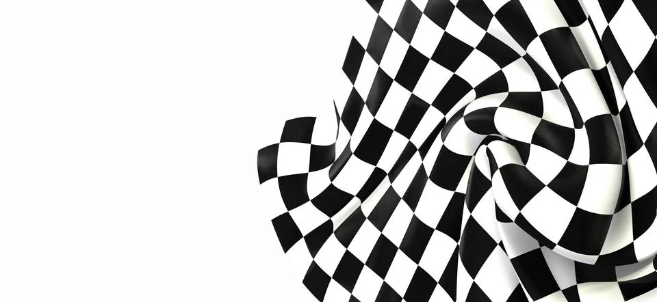 3D rendering of a checkered flag isolated on a white background Stock Illustration