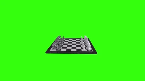 3D rendering of a chess game set on a green background 스톡 동영상 297584369
