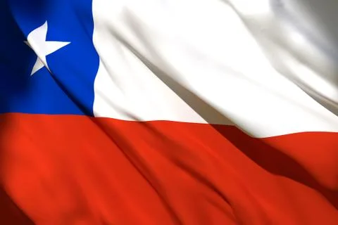 3d rendering of Chile flag Stock Illustration