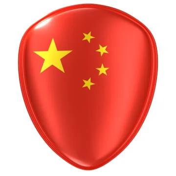 3d rendering of a China flag icon. Stock Illustration