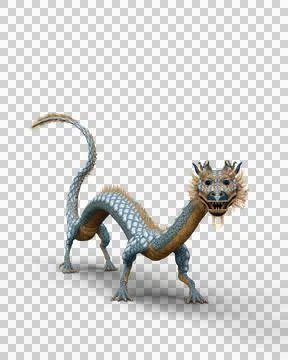 3D rendering of a Chinese dragon mythical fantasy creature isolated on a tran Stock Illustration