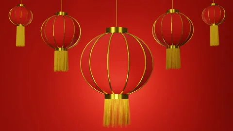 3d rendering of chinese lantern Stock Footage 146419769