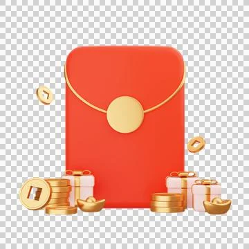 3D Rendering chinese new year decoration, cny background Stock Illustration
