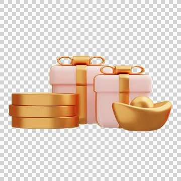 3D Rendering chinese new year decoration, cny background Stock Illustration