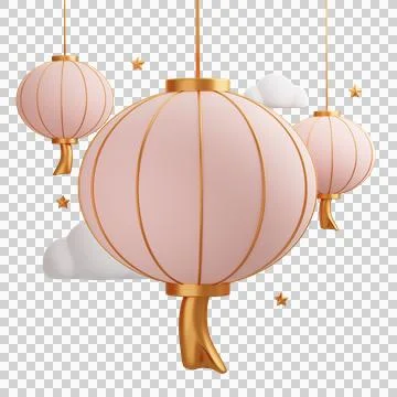 3D Rendering chinese new year decoration, cny background Stock Illustration