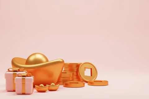 3D rendering chinese new year decoration Stock Illustration