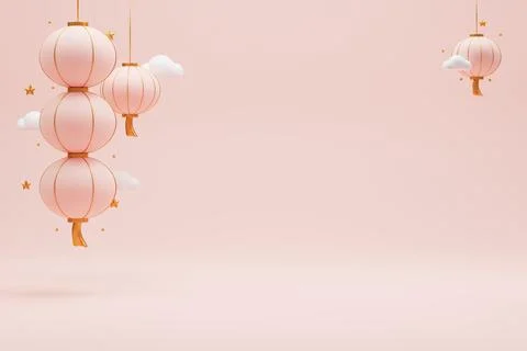 3D rendering chinese new year decoration Stock Illustration