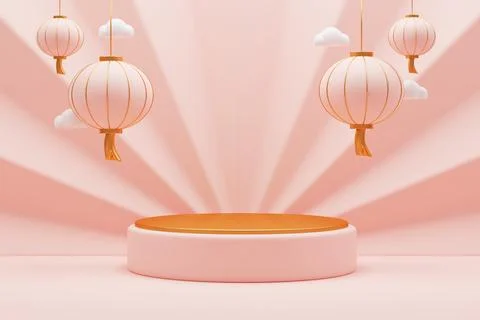 3D rendering chinese new year decoration Stock Illustration