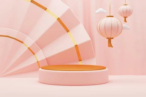 3D rendering chinese new year decoration Stock Illustration
