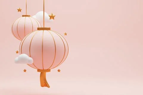 3D rendering chinese new year decoration Stock Illustration