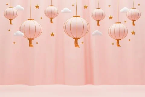 3D rendering chinese new year decoration Stock Illustration