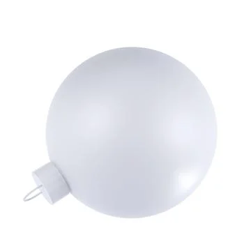 3d rendering Christmas mockup ball icon. Realistic white sphere with clipping 스톡 일러스트