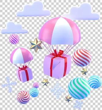 3d Rendering Christmas or new year elements background with decorative star,  Stock Illustration