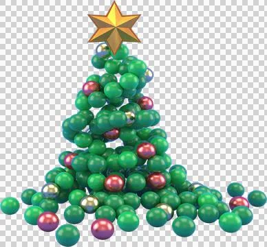 3d Rendering Christmas or new year elements background with decorative tree,  Stock Illustration