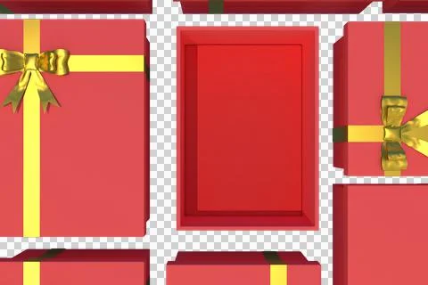 3d Rendering Christmas or new year elements background with decorative gift b Stock Illustration