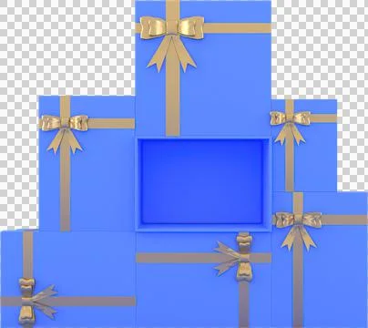 3d Rendering Christmas or new year elements background with decorative gift b Stock Illustration