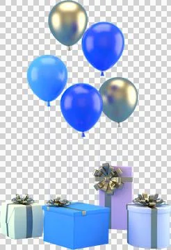 3d Rendering Christmas or new year elements background with decorative balloo Stock-Illustration