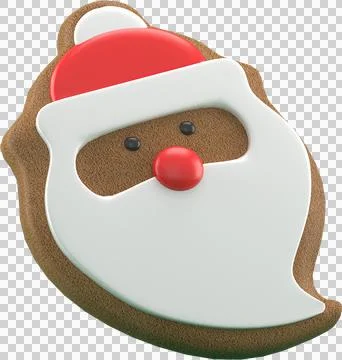 3d Rendering Christmas or new year elements background with decorative cookie Stock Illustration