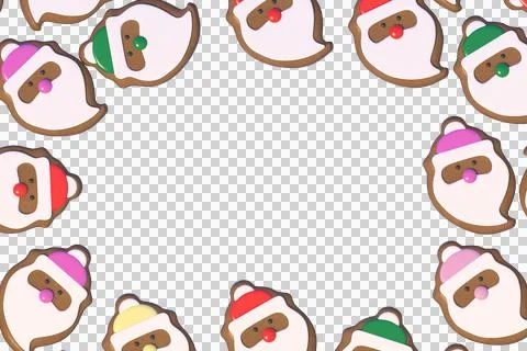 3d Rendering Christmas or new year elements background with decorative cookie Illustrazione stock