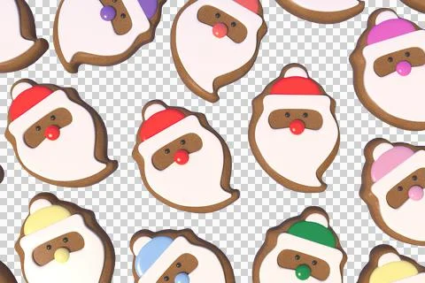 3d Rendering Christmas or new year elements background with decorative cookie Illustrazione stock
