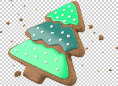 3d Rendering Christmas or new year elements background with decorative cookie 스톡 일러스트
