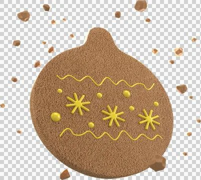 3d Rendering Christmas or new year elements background with decorative cookie Illustrazione stock